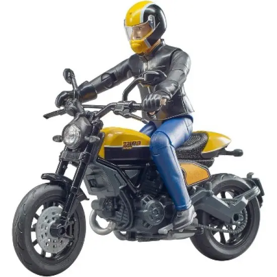 Bruder Scrambler Ducati Full Throttle Motorcycle with Driver Figure image {4}
