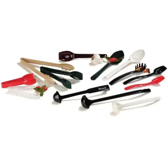 Carlisle 4606-03 6.44" Length x 1.31" Width, Black Color, Plastic Carly Salad Tong - Pack of 12 image {5}