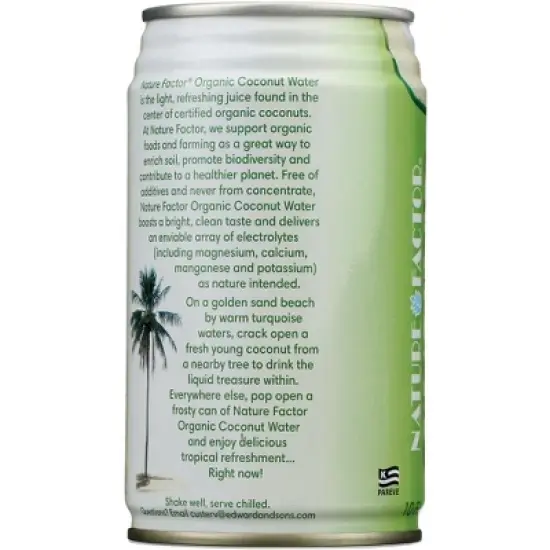 Nature Factor Organic Coconut Water - Case of 12/10 oz image {4}