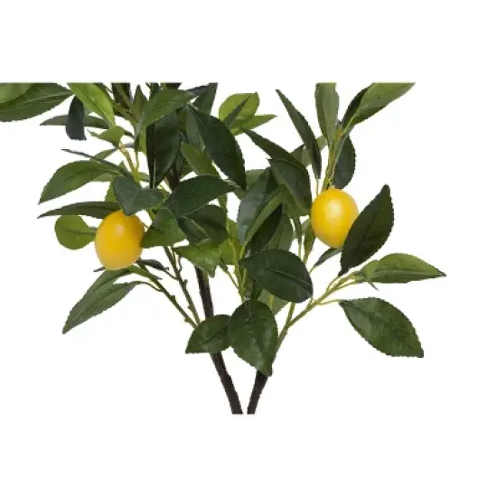 28" Artificial Faux Lemon Tree in Cement Pot - Storied Home image {3}