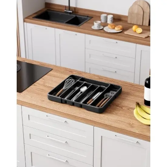 ATTOP Cutlery Drawer Organiser for Kitchen - Adjustable Cutlery Tray for Effortless Utensil Sorting, Versatile Kitchen Storage & Organisation Solution image {2}