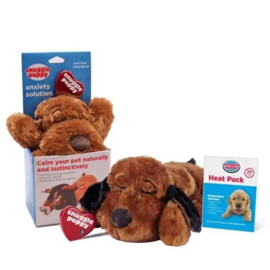 Snuggle Puppy Heartbeat Stuffed Toy - Brown Mutt image {1}