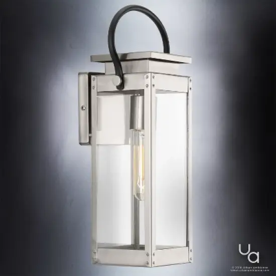 Urban Ambiance Luxury Modern Farmhouse Outdoor Wall Light,  15-7/8"H x 6-1/2"W,  Stainless Steel Finish, UHP1130 image {2}