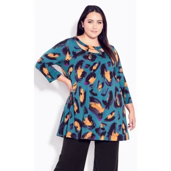 Women's Plus Size Harriet Tunic - blue animal | EVANS image {9}