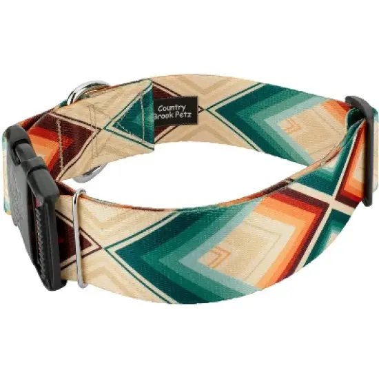 Country Brook Petz HossFit Jr Wide Deluxe Dog Collar - Chevron and Arrows Collection image {3}