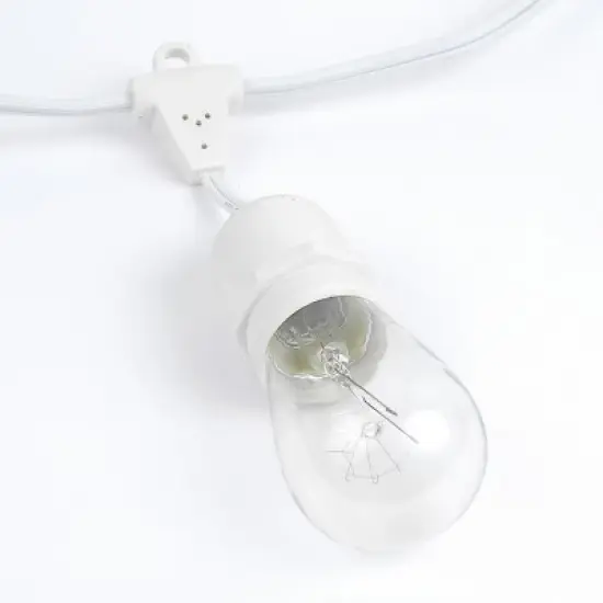 Novelty Lights Edison Outdoor String Lights with 50 Suspended Sockets White Wire 100 Feet image {3}