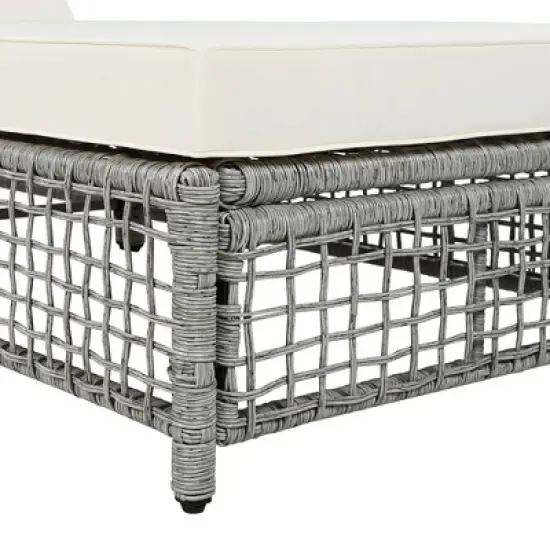 Outdoor Patio Rattan Daybed Sunbed with 5-Position Adjustable Backrest and Wheels image {10}