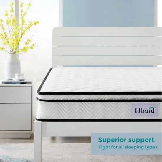 10in. Medium Firm Gel Memory Foam Twin Size Pocket Coil with Sponge Spring Pack Mattress image {2}