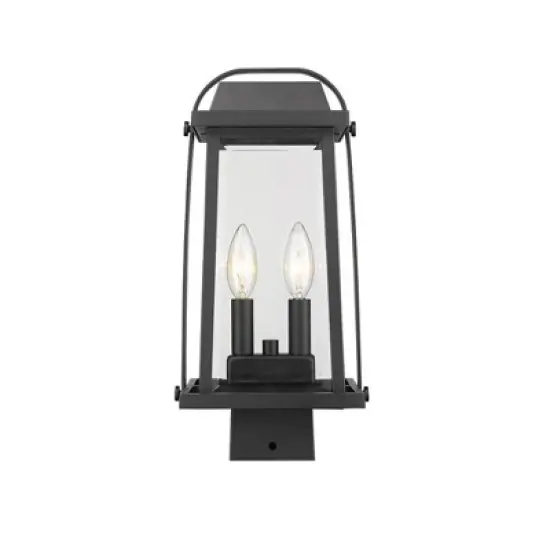 Millworks Outdoor Post Light - 2 Bulb, Dimmable, Wet Rated, Glass Lantern Design image {3}