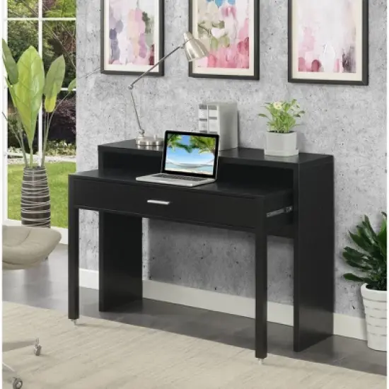 Newport JB Console Sliding Desk with Drawer and Riser - Breighton Home image {1}