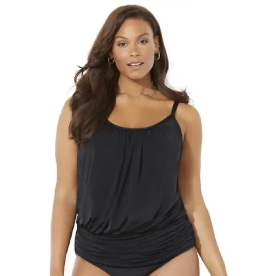 Swimsuits for All Women&rsquo;s Plus Size Lightweight Blouson Tankini Top image {4}
