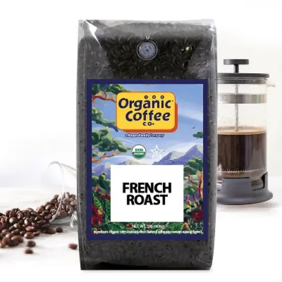 Organic Coffee Co., French Roast, 2lb (32oz) Whole Bean Coffee image {3}