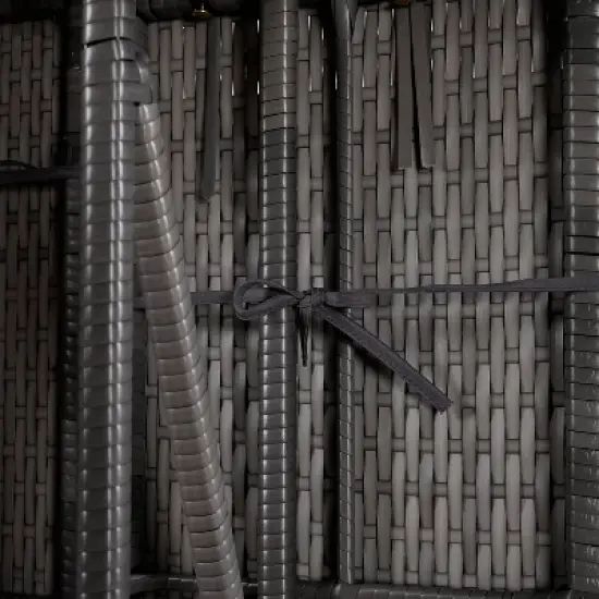 Angel Sar Outdoor Loveseat, 57.1" Patio Loveseat, Wicker Patio Furniture with Grey Cushion image {7}