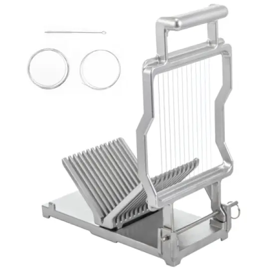 VEVOR Cheese Cutter With Wire 1 cm & 2 cm Cheeser Butter Cutting Blade, Aluminum Alloy Commercial Cheese Slicer, Silver image {8}