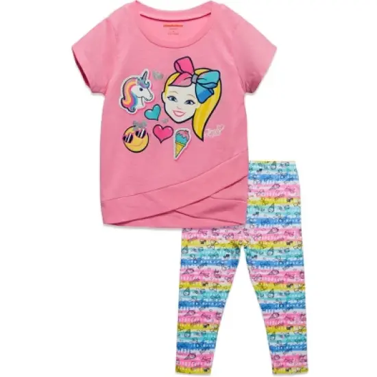 JoJo Siwa Girls Crossover T-Shirt and Leggings Outfit Set Little Kid to Big Kid  image {5}