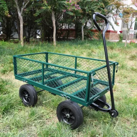 Solid wheels Tools cart Wagon Cart Garden cart trucks make it easier to transport firewood image {2}