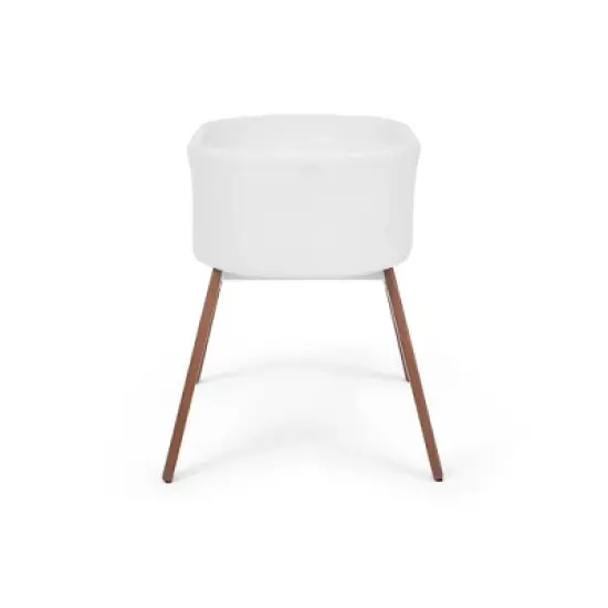 Delta Children Aero Bassinet Modern Portable Baby Crib with Solid Wood Legs, Mattress Pad and Fitted Sheet - White image {13}