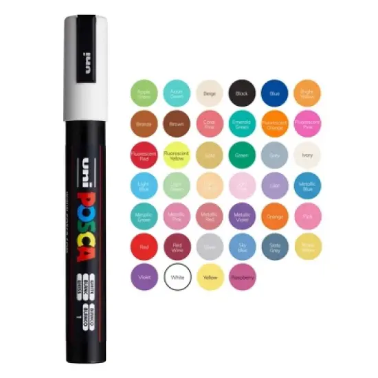 uniball POSCA PC-5M Water Based Paint Markers in Metallic Colors - Medium Tip (1.8-2.5mm) - 4 Pack: Paint Pens Acrylic image {3}