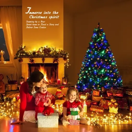 Costway 5Ft Pre-Lit Artificial Christmas Tree Hinged 150 LED Lights image {1}