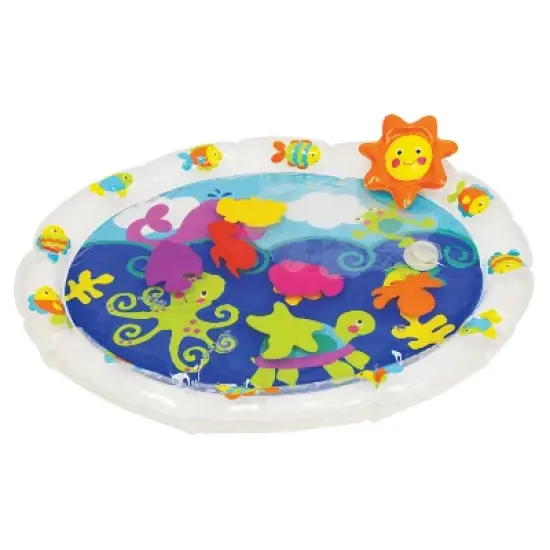 Kidoozie Pat 'n Laugh Water Mat for Infants and Toddlers ages 3-18 months - Encourage Tummy Time with 6 Fun Floating Sea Friends to Discover image {1}