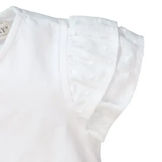 Hope & Henry Girls' Organic Cotton Knit Top with Woven Flutter Sleeves, Infant image {2}