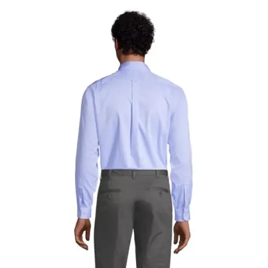 Lands' End School Uniform Men's Long Sleeve No Iron Pinpoint Dress Shirt image {1}