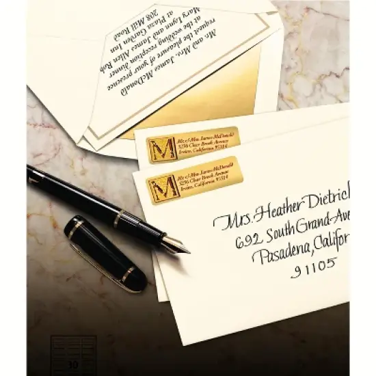 Avery Foil Mailing Labels, Gold, 3/4" x 2-1/4", 300 Labels (8987) image {3}
