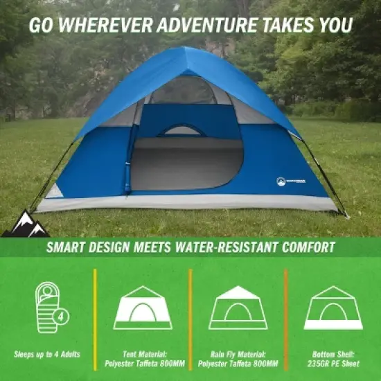 Wakeman Outdoors 4 Person Camping Tent image {2}