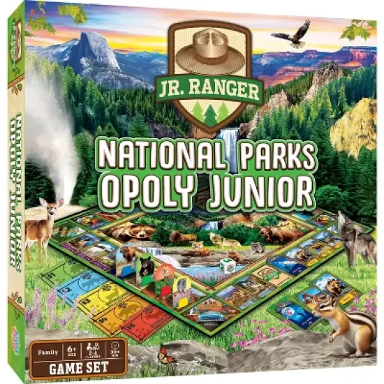 MasterPieces Junior Ranger National Parks Opoly Jr. Board Game - Explore World of Animals image {1}
