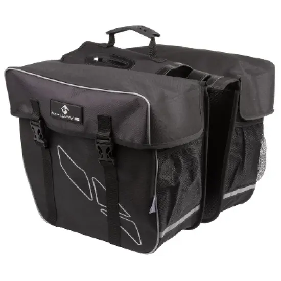 M-Wave Amsterdam Double Bicycle Pannier Bag, Black image {1}