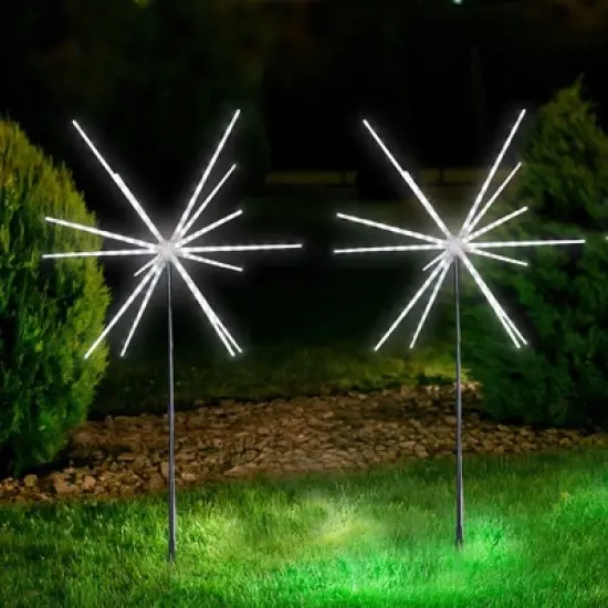 Flipo Multi-Colored Sparkler 126 LED Garden Lights Waterproof Great for Holidays Parties & More Control Brightness & Mode W/Remote Control image {7}