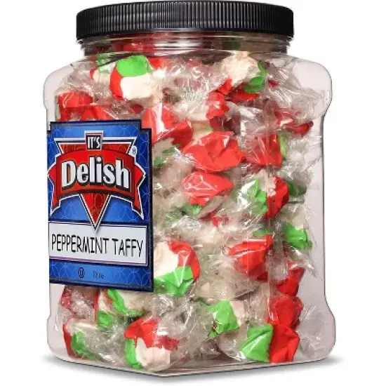 Peppermint Taffy Chews by It's Delish, 18 Oz Jumbo Container image {3}
