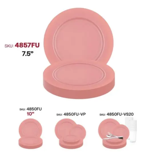 Smarty Had A Party 7.5" Fuchsia Plastic Appetizer Plates - 120 pcs image {5}
