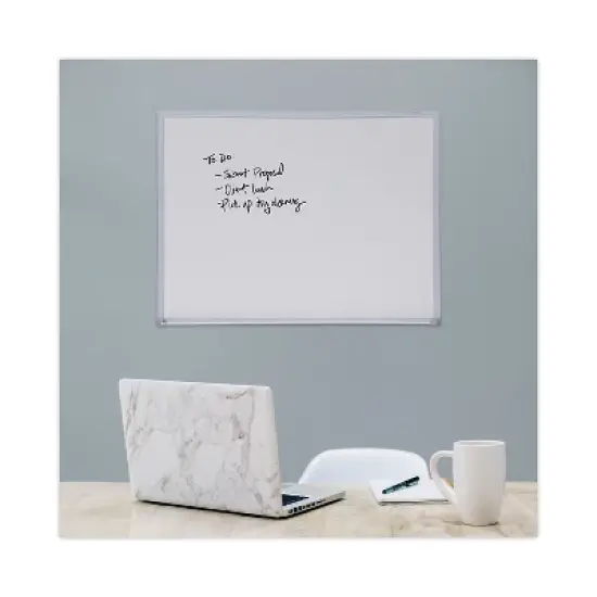 UNIVERSAL Dry-Erase Board Melamine 24 x 18 Satin-Finished Aluminum Frame 43622 image {4}