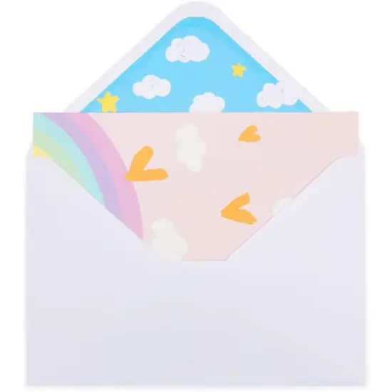 Paper Junkie 48 Pack Pastel Rainbow Thank You Cards, 4x6 Blank Cards and Envelopes for Baby Showers, Birthdays, All Occasion, 6 Designs image {3}