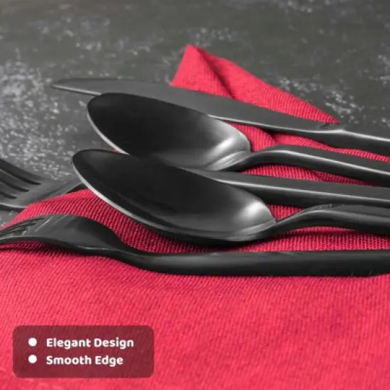 Itopfox 20-Piece Forged Silverware Set, Stainless Steel Flatware Cutlery Set for 4, Matte Satin Polished, Dishwasher Safe image {4}