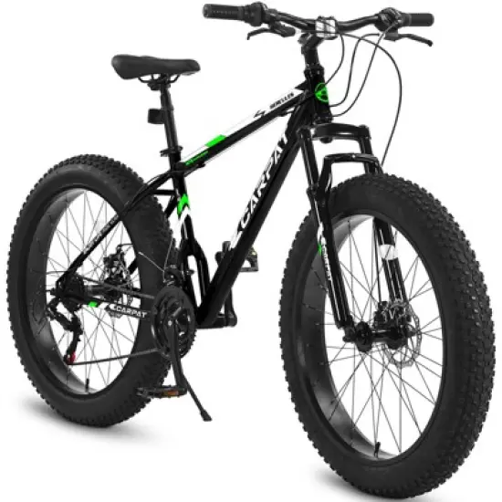 Aukfa 26-Inch Fat Tire Mountain Bike for Adults & Teens, 21-Speed, Dual Disc Brakes, Front Suspension, Steel Frame image {1}