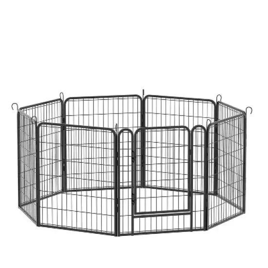 Gulches 31.7 H Tall Metal Dog Playpen Black with 8 Panels Heavy Duty for Large & Medium Breeds & Active Pets image {16}