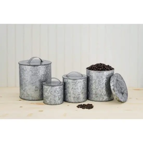 Amici Home Newport Collection Galvanized Metal Storage Canister, Food Safe image {7}