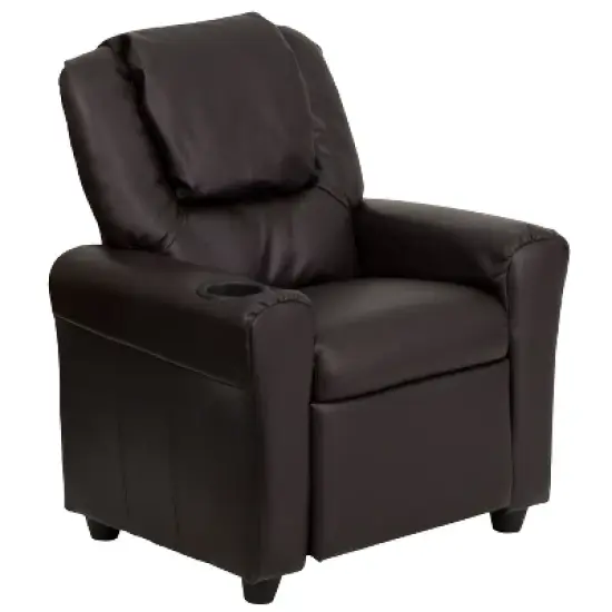 Emma and Oliver Contemporary Kids Recliner with Cup Holder and Headrest image {20}