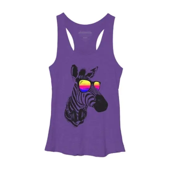 Women's Design By Humans Cool Zebra By clingcling Racerback Tank Top image {5}