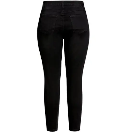 Women's Plus Size Butter Denim Skinny Jean Black - tall | AVENUE image {6}