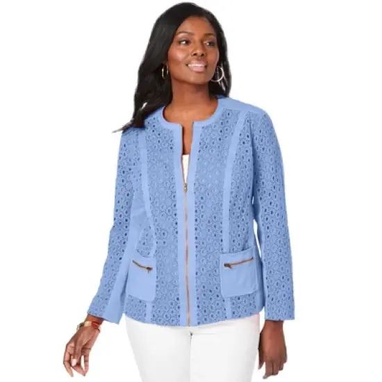 Jessica London Women&rsquo;s Plus Size Eyelet Jacket image {4}