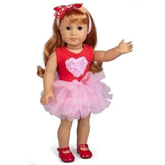 Dress Along Dolly Pink Heart Outfit for American Girl Doll image {3}