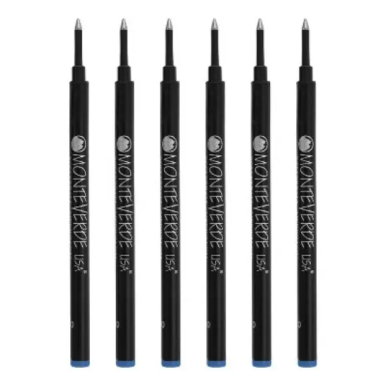 Monteverde Monteverde Rollerball Pen Refill Broad Point Blue Ink 6 Pack (G243BU) image {1}