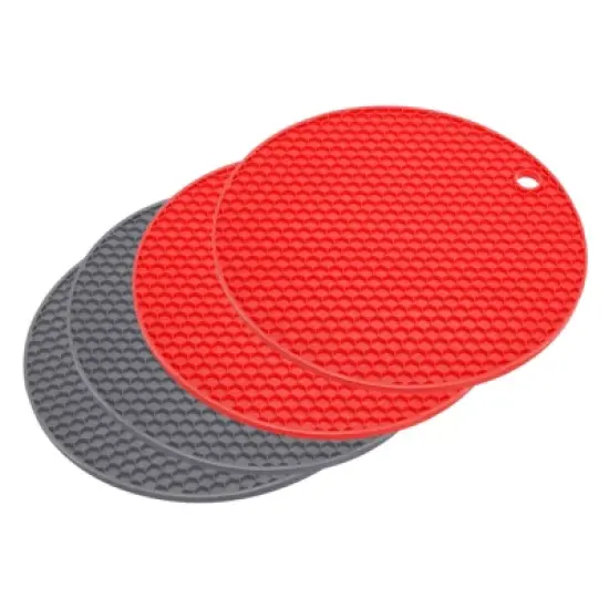 Unique Bargains Silicone Pot Holder Teapot Coaster Trivet Mat 4 Pcs image {15}