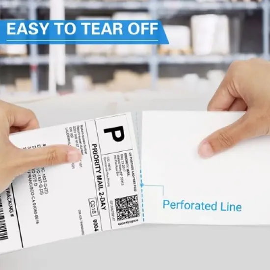 LotFancy 4x6 in Thermal Labels, 2000 Shipping Labels, Perforated, White Postage Mailing Labels image {2}