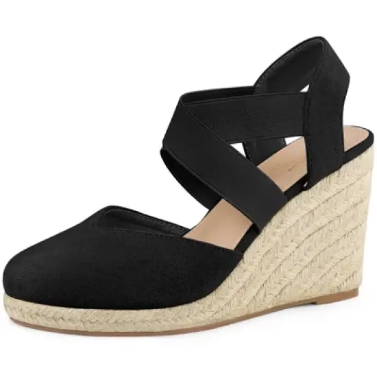 Perphy Platform Closed Toe Espadrille Wedge Heel Sandals for Women image {5}