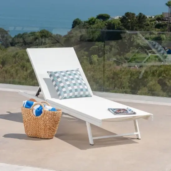 Salton Aluminum Chaise Lounge: Weather-Resistant, Adjustable Backrest - Christopher Knight Home image {4}