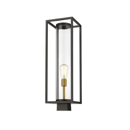 Dunbroch Outdoor Post Mount Light - 8" Glass Lantern, Dimmable, Wet Rated, 1 Bulb image {4}